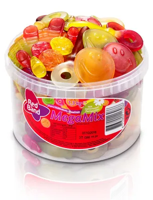 Image de Red Band Mega Mix avec les variétés de gommes aux fruits les plus populaires 1300g
