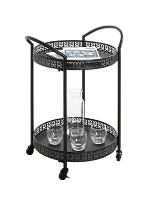 Produktbild von Servierwagen >25523< in schwarz, Metall - 51x71x42cm (BxHxT)