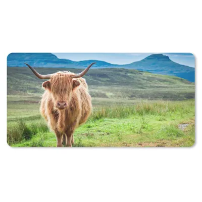 Produktbild von MuchoWow® Mauspad Mousepad Schottischer Hochländer - Kuh - Natur - Berg - Gras 60x30 cm - Mousepads - Maus Mat - Pad - Mausunterlage - Nachhaltig