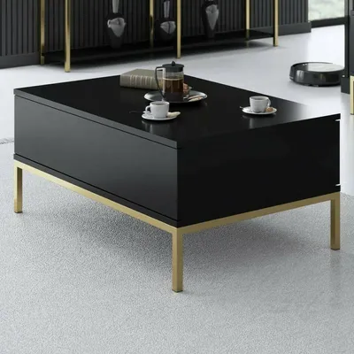 Image de Vespero - Table basse, 90x60x40h cm Noir, un compartiment