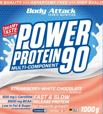 Produktbild von Body Attack Power Protein 90 – 1 kg Strawberry-White Chocolate