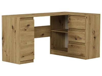 Obrázok produktu pre Rohový písací stôl 150 cm, 3 zásuvky, skrinka FRAMIRE N-12 artisan