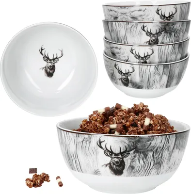 Obrázek produktu pro 6x Alois miska na cereálie Ø14,2cm 480ml porcelánová miska na dezerty pro 6 osob Miska