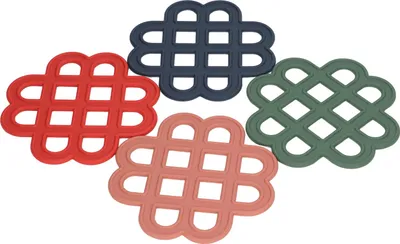 Zdjęcie produktu dla 4Pcs Silikonowa podkładka pod garnek Pusta, odporna na ciepło, antypoślizgowa, chińska mata do garnków z węzłami do stołu kuchennego