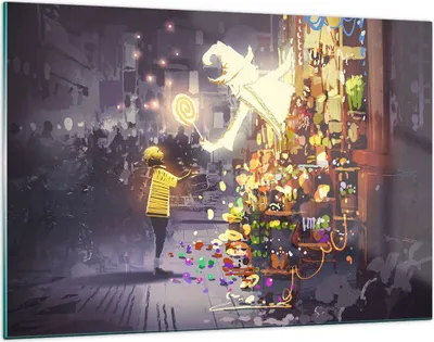 Produktbild von Bilder auf glas - Fantasie Märchen - 120x80cm - Glasbilder - Wandbilder - Kunstdruck - zum Aufhängen bereit - Wanddekoration aus Glas - Glas Bilder - Wandbild auf Glas - Einteilig - GAA120x80-3901