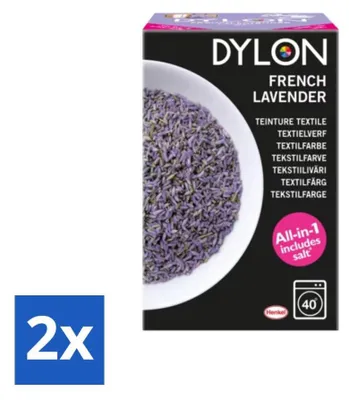 Immagine prodotto di Dylon – Tintura per tessuti – Lavanda francese – All-in-One –incluso – 350 g - Confezione risparmio - 2 pezzi