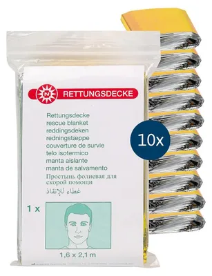 Obrázok produktu pre Záchranná deka Dönges zlatá/strieborná (hrejivá záchranná deka) (balenie 10 ks)