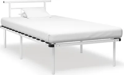 Zdjęcie produktu dla Maison Exclusive – rama łóżka z białego metalu 100 x 200 cm