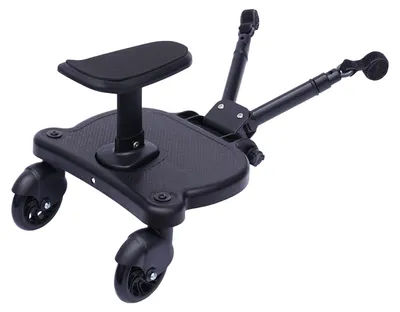 Obrázek produktu pro Prkénko na kočárek, design 2 v 1, odnímatelné sedátko, barva černá