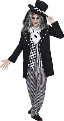 Produktbild von Dunkler Hutmacher Halloweenkostüm Märchen schwarz-weiss - M/L