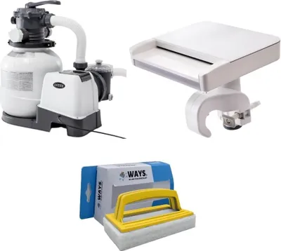 Produktbild von Intex - Wasserfall & Sandfilterpumpe 7900 L/u & WAYS Scheuerbürste