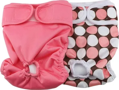 Produktbild von Waschbar Hundewindeln Weiblich Wiederverwendbar Inkontinenz Windeln Hose (2er Pack) (S(Tailumfang: 26-42cm))