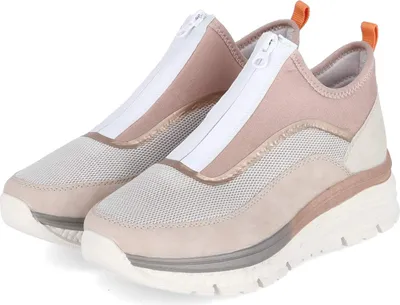 Zdjęcie produktu dla Niskie buty damskie Rieker różowo-beżowa mieszanka tekstylno-syntetyczna rozmiar: 40
