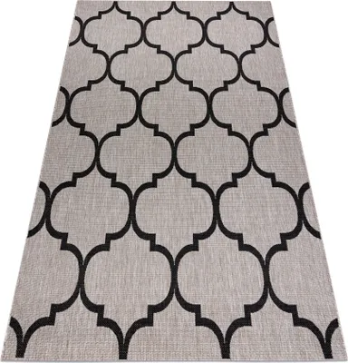 Produktbild von TEPPICH SIZAL FLOORLUX 20608 Marokkanisches Spalier, Trellis silber / schwarz  beige 200x290 cm