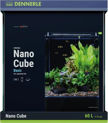 Produktbild von Dennerle Nano Cube Basic, 60 Liter - 38 x 38 x 43 cm - Mini-Aquarium Set mit abgerundeten Ecken