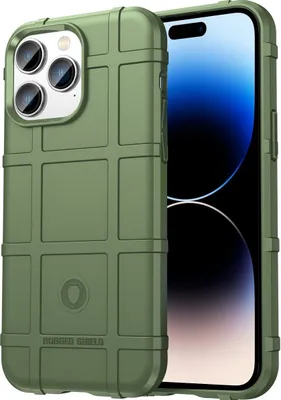 Produktbild von Mobigear Rugged Shield iPhone 14 Pro Max Hülle Flexibles TPU Backcover Stoßfest - Grün