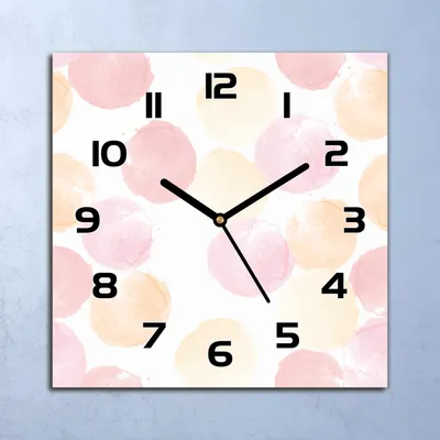 Produktbild von Wanduhr Echt-Glas-Küchenuhr Pastell Flecken Quarz Lautlos 30x30 Deko Bilder