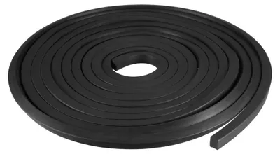 Gummiband, rechteckig, wasserdicht, 10 mm x 10 mm, 5 m, schwarz