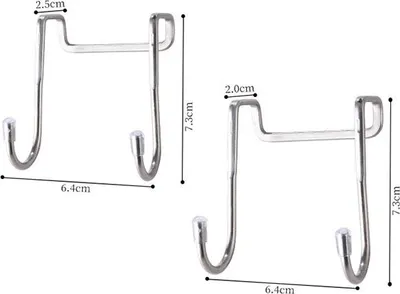 Produktbild von INF S-Haken aus Edelstahl, Silber, 2,5cm, 2er-Set – Für Küche, Bad & mehr Silber