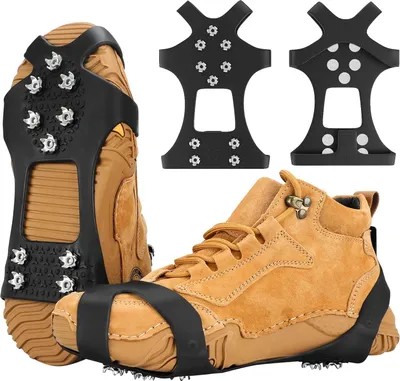 Immagine prodotto di Punte per scarpe in inverno, punte per scarpe antiscivolo per scarponi da montagna, punte per scarpe all'aperto con artiglio per scarponi da trekking