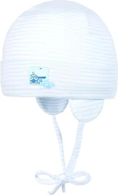 Produktbild von Döll Baby Knotenmütze, hellblau/weiß, 95% Baumwolle