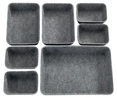 Produktbild von WENKO Schubladen Organizer Set Filz Schwarz Ordnung Aufbewahrung