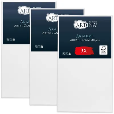 Produktbild von Artina Keilrahmen Leinwand Akademie, 80x140cm, 3er Set