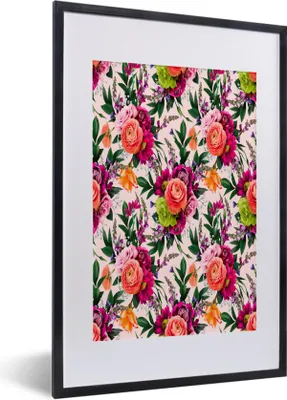 Produktbild von MuchoWow® MuchoWow® Gerahmtes Poster Blumen - Rosen - Lila 40x60 cm - Poster mit zchwarzem Bilderrahmen - Poster in Rahmen