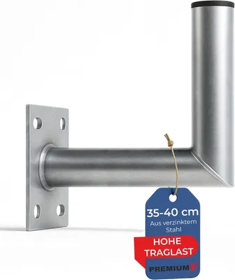 Produktbild von Wandhalterung aus verzinktem Stahl, Ø 48 mm, Eckhalterung für Satellitenschüssel, Satellitenantenne