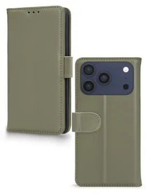 Image de Étui Mobilize Wallet pour iPhone 18 Pro Max - Étui à rabat en cuir véritable avec porte-monnaie - Vert