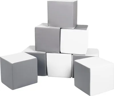 Image de Cubes set de 8 blocs en mousse Cubes set de 8 blocs en mousse (couleur : blanc,gris)