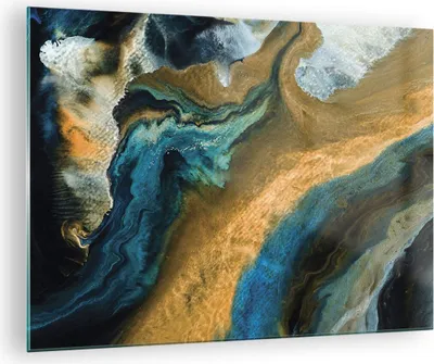 Produktbild von Bilder auf glas - Einteilig - Abstraktion verschüttet Gold - 70x50cm - Glasbilder - Wandbilder - Bilder - Wanddekoration aus Glas - Glas Bilder - Wandbild auf Glas - GAA70x50-4431