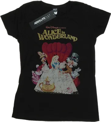 Produktbild von Disney - "Alice In Wonderland Retro Poster" T-Shirt für Damen BI45399 (L) (Schwarz)