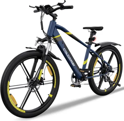 Produktbild von 26 Zoll E Bike Herren/Damen, Elektrofahrrad, E-Mountainbike 36V/12AH Akku, 35-90kmElektrofahrrad Pedelec Elektrisches Fahrrad mit Shimano 7-gang MTB
