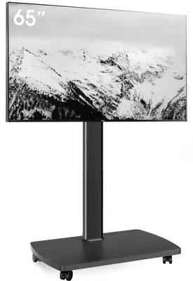 Produktbild von TV Ständer Rollbar mit Holzablage 32-65 Zoll bis 40 kg VESA 400x400mm