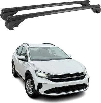 Image de Barres de toit Transversales pour VW Taigo 2020-2024 Aluminium Noir