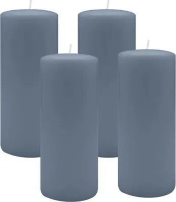 Produktbild von 4er Set Adventskranzkerzen Pacific Blau Grau Ø 60 x 200 mm