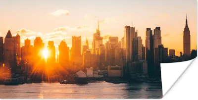 Produktbild von MuchoWow® Poster New York - Skyline - Sonne 120x60 cm - Bild