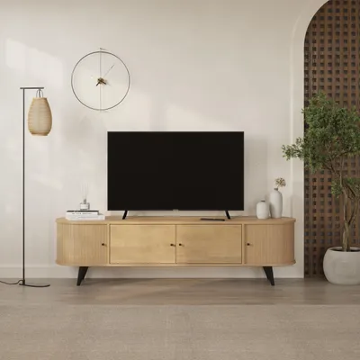 Zdjęcie produktu dla Decortie, komoda RTV, dąb, 180x40x50,7 cm
