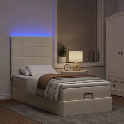 Produktbild von Möbel Ottoman-Bett mit Matratze Creme 90x200 cm Stoff - Klassische Betten 3313980