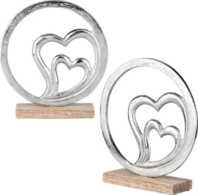 Produktbild von 2er Set Love Dekoaufsteller Dekoobjekt Silber Amour -11-