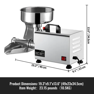 Produktbild von Elektrische Siebmaschine – Saucenbereiter – Marmeladenmaschine – Fruchtsaftpresse – Püriergerät – 370W Motor – Edelstahl 304