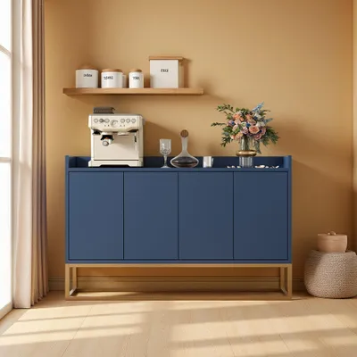 Produktbild von INONEFT Sideboard 4 Türen mit Regalen, 120x30x80cm, Moderne Kommode, Küchenschrank, Sideboard Wohnzimmer, für Esszimmer, Wohnzimmer, Küche, Blau