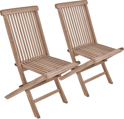 Produktbild von Teako Design Klappstuhl Alessandria Teakholz Massiv 2er Set 45x40x90cm