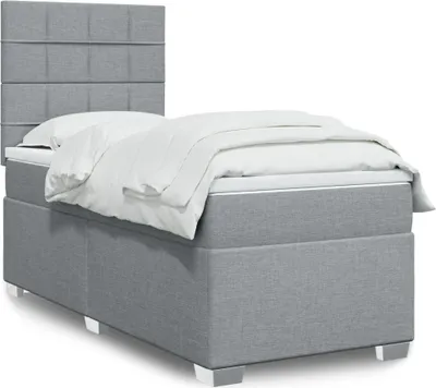 Produktbild von Möbel Boxspringbett mit Matratze Hellgrau 80x200 cm Stoff - Polsterbett 3290315
