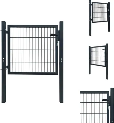 Zdjęcie produktu dla vidaXL Brama ogrodzeniowa stal antracyt 105x150 cm - Bramy ogrodowe