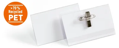 Produktbild von Durable Namensschild mit Kombiklemme, 54x90 mm, 50 Stück, Transparent