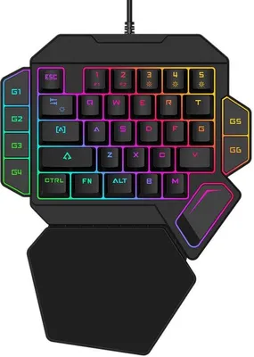 Image de Ensemble clavier mécanique avec rétroéclairage LED 7 couleurs, noir, connexion USB.