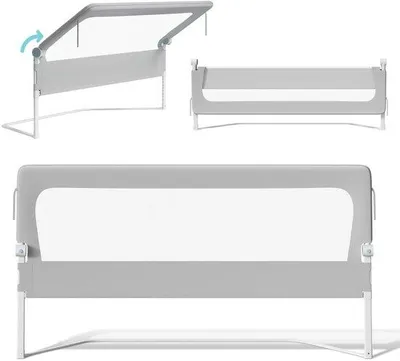 Zdjęcie produktu dla Łóżeczko dziecięce 150 cm – składane pod kątem 180° – składana ramka – z siatką zabezpieczającą – łóżeczko z regulacją wysokości – dla maluchów