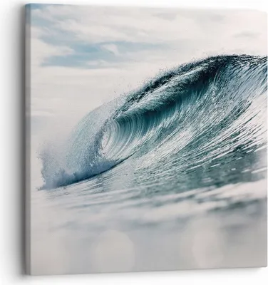 Produktbild von Bild auf Leinwand - Leinwandbild - Einteilig - Welle Meer Ozean - 30x30cm - Wand Bild - Wanddeko - Wandbilder - Leinwanddruck - Bilder - Wanddekoration - Leinwand bilder - Wandbild - AC30x30-4516